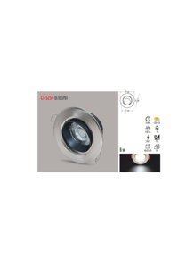 Cata Ct 5254 Metal Tekli Başlık Yuvarlak Gömme Led Spot Armatür Gri