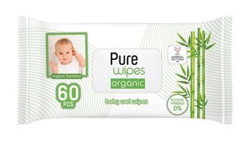 Pure Baby Organik Bambu Özlü 90 Yaprak 3'lü Paket Islak Mendil