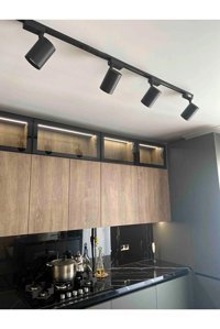 Mikro Light Project Metal 4'lü Başlık Silindir Sıva Üstü Led Ray Spot Siyah