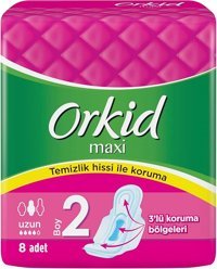 Orkid Maxi İnce 8'li Hijyenik Ped 4 Adet