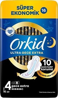 Orkid Ultra Gece Extra İnce 16'lı Hijyenik Ped 1 Adet