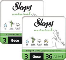 Sleepy Natural Ultra Hassas Organik İnce 72'li Hijyenik Ped 1 Adet