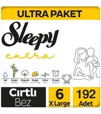 Sleepy Xlarge Ultra Paket 6 Numara Cırtlı Bebek Bezi 192 Adet