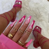 Tips Art Parlak 24'lü Küt Fuşya - Pembe Takma Tırnak