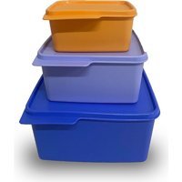 Tupperware 3 Parça Kare Plastik Saklama Kabı