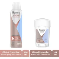 Rexona Clinical Protection Sprey Kadın Deodorant 150 ml + Kadın Stick Deodorant 45 ml
