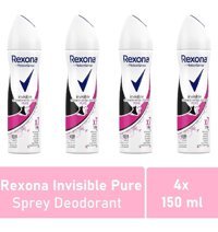 Rexona Invisible Pure Sprey Kadın Deodorant 4x150 ml