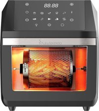 Master Pro Rocket 1100 Airfryer Tek Hazneli Izgara Yapan Led Ekranlı Yağsız Sıcak Hava Fritözü Siyah