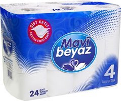Mavi Beyaz 2 Katlı 24'lü Rulo Tuvalet Kağıdı