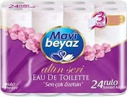 Mavi Beyaz 3 Katlı 24'lü Rulo Tuvalet Kağıdı
