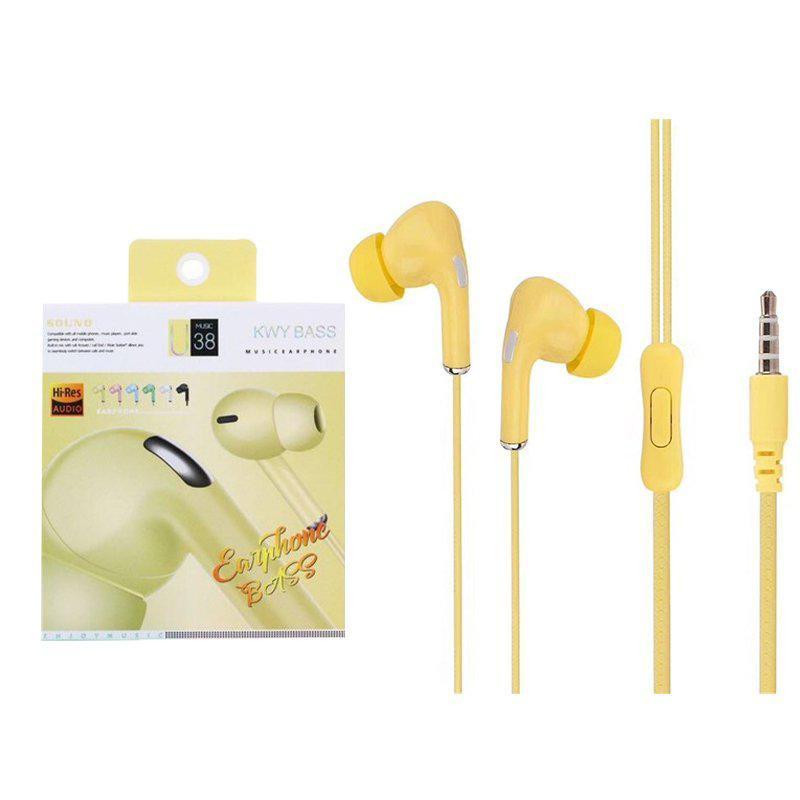 Powermaster PM 3765 Silikonlu Mikrofonlu 3.5 mm Jak Kablolu Kulaklık Sarı
