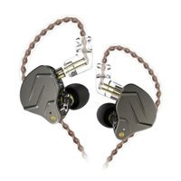 Kz ZSN Pro Silikonlu Mikrofonlu Örgülü 3.5 mm Jak Kablolu Kulaklık Siyah