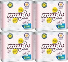 Maylo 3 Katlı Kokulu Renkli 4x32'li Rulo Tuvalet Kağıdı