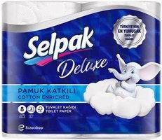 Selpak Deluxe 2 Katlı 8'li Rulo Tuvalet Kağıdı