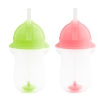 Munchkin Pipetli Akıtmaz Kulpsuz 12+ Ay 296 ml Alıştırma Bardağı Pembe-Yeşil