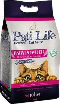Pati Life Bebek Pudralı Topaklanan İnce Taneli Bentonit Kedi Kumu 10 lt