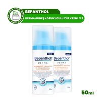 Bepanthol Derma 25 Faktör Hassas ve Kuru Ciltler İçin Nemlendirici Yağlı Yüz Güneş Kremi 2x50 ml