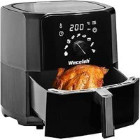 Weceleh Airfryer 6 lt Tek Hazneli Led Ekranlı Yağsız Sıcak Hava Fritözü Siyah