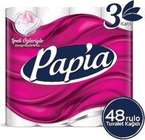 Papia İpek Özlü 3 Katlı 48'li Rulo Tuvalet Kağıdı