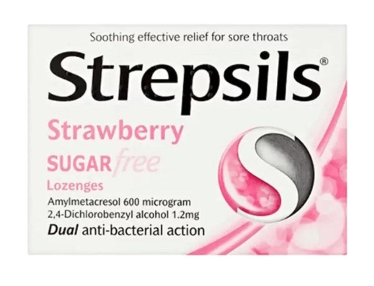 Strepsils Şekersiz Çilekli Yetişkin 16 Adet Pastil