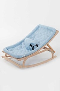 Babycom Naturel Ahşap Mavi Sallanır 4 Kademeli Ana Kucağı