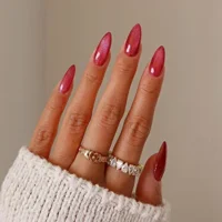 Tips Art Parlak 24'lü Oval Pembe Takma Tırnak