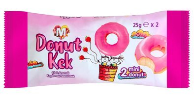 Migros Çilek Aromalı Kaplamalı Donut Kek 2x25 gr