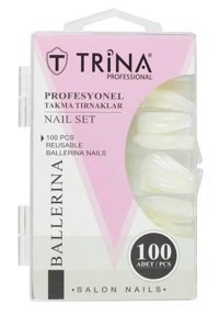 Trina 5 Parlak 100'lü Sivri Beyaz Takma Tırnak