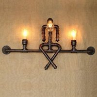Ramdet Vintage El Yapımı 2'li Metal Aplik Kahverengi