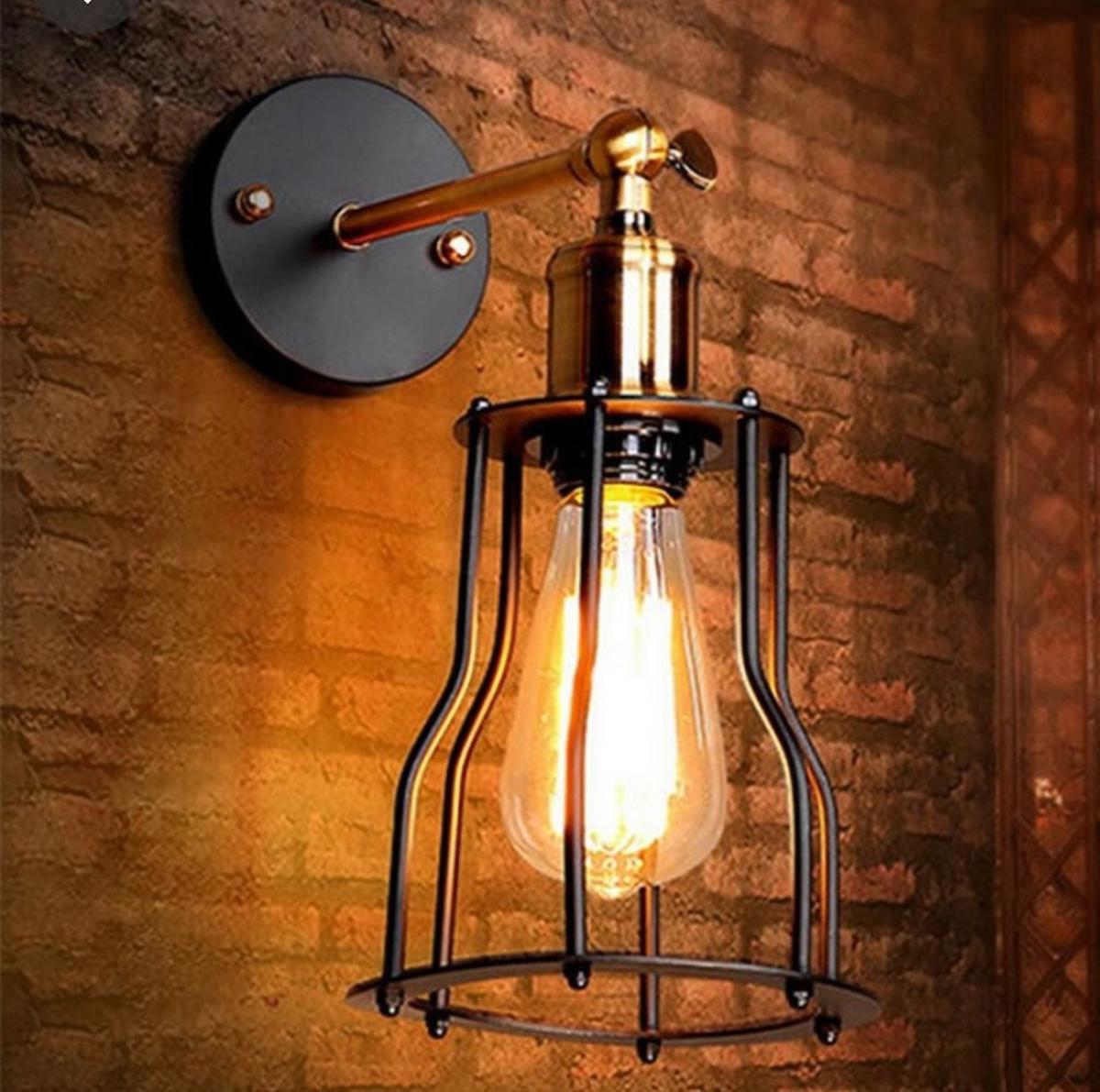 Riolight Retro Mafsallı Kafes Metal Aplik Siyah