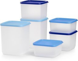 Tupperware 6 Parça Kare Plastik Saklama Kabı