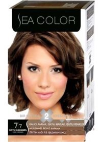 Sea Color 7.7 Koyu Karamel Amonyaksız Vegan Krem Saç Boyası 4x60 ml