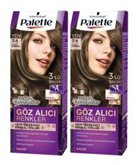 Palette Göz Alıcı 7.1 Küllü Kumral Amonyaksız Krem Saç Boyası 2x50 ml