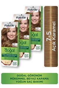 Palette Kalıcı Doğal 7.5 Açık Karamel Amonyaksız Krem Saç Boyası 3x60 ml