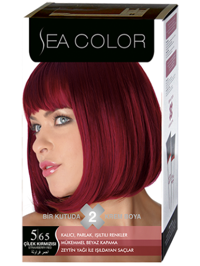 Sea Color 5.65 Çilek Kırmızı Amonyaksız Vegan Krem Saç Boyası 4x60 ml