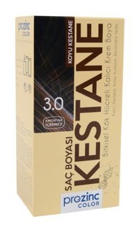 Prozinc Bitkisel 3.0 Koyu Kestane Organik Amonyaksız Vegan Krem Saç Boyası 60 ml