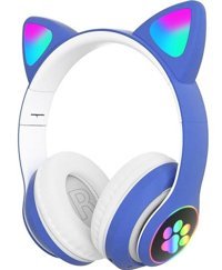 Karler Bass STN28 Tek Mikrofonlu 5.0 Işıklı Silikonsuz Oyuncu Kablosuz Kulak Üstü Bluetooth Kulaklık Mavi