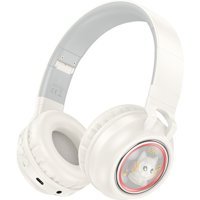 Hoco W50 Tek Mikrofonlu 5.3 Silikonsuz Kablosuz Kulak Üstü Bluetooth Kulaklık Beyaz