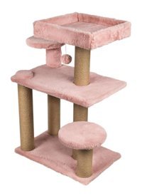 Dubex Oturaklı Oyuncaklı 91 cm Kedi Tırmalama Tahtası Pembe