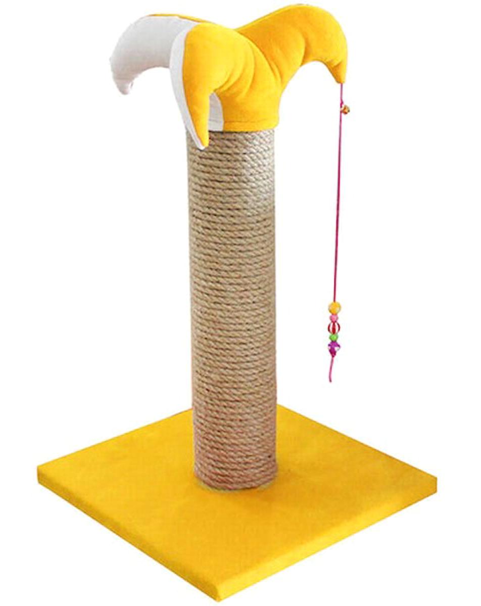 Bedspet Oyuncaklı 70 cm Kedi Tırmalama Direği Sarı