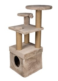 Dubex Oturaklı Oyuncaklı 100 cm Kedi Tırmalama Evi Gri