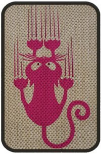 Glipet Kedi Desenli 58 cm Kedi Tırmalama Paspası Bej-Mor