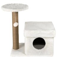 Dubex Oturaklı Oyuncaklı 80 cm Kedi Tırmalama Evi Beyaz