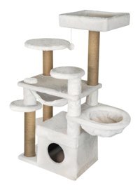 Dubex Oturaklı Oyuncaklı Katlı 129 cm Kedi Tırmalama Evi Beyaz