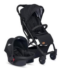 4 Baby Duo Mysa Katlanır Kabin Tipi Travel Sistem Bebek Arabası Siyah