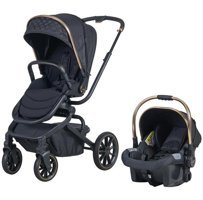 Prego City Çift Yönlü Katlanır 360 Derece Dönebilen Travel Sistem Bebek Arabası Siyah
