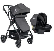 Four Baby Çift Yönlü Katlanır 360 Derece Dönebilen Tam Yatar Puset - Travel Sistem Bebek Arabası Siyah