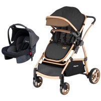 Baby Care BH-790 Çift Yönlü Katlanır 360 Derece Dönebilen Travel Sistem Bebek Arabası Altın