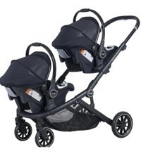 Prego 2093 Range Çift Yönlü Katlanır 360 Derece Dönebilen Tam Yatar İkiz - Travel Sistem Bebek Arabası Siyah