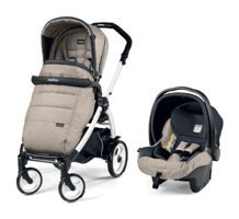 Peg Perego Cardfold Çift Yönlü Katlanır 360 Derece Dönebilen Tam Yatar Puset - Travel Sistem Bebek Arabası Bej